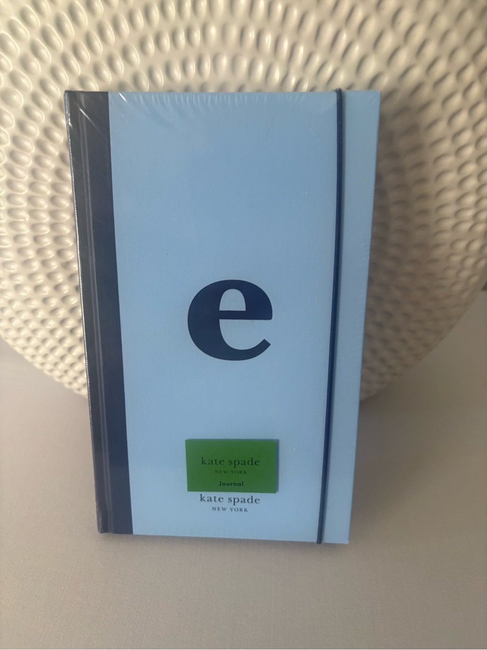 kate spade light blue journal with navy accents